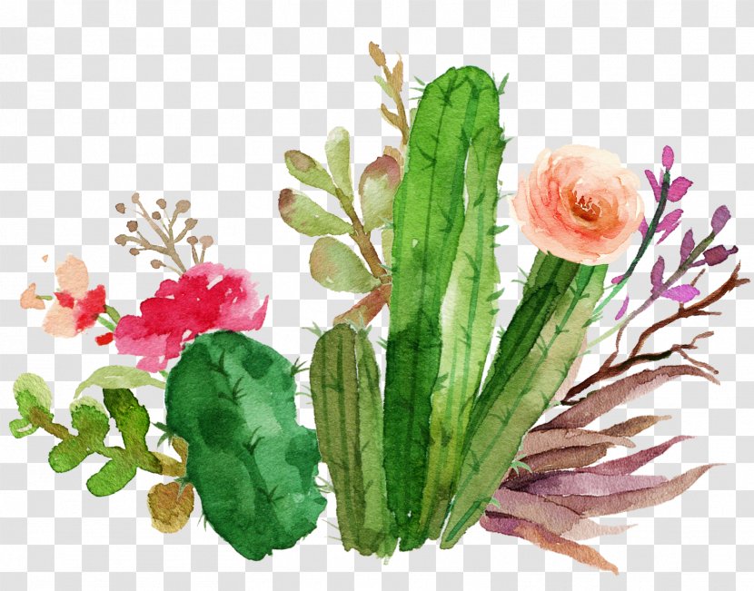 Wedding Invitation Paper Flower Textile Succulent Plant - Baby Bedding - Cactus Flowers Watercolor Transparent PNG
