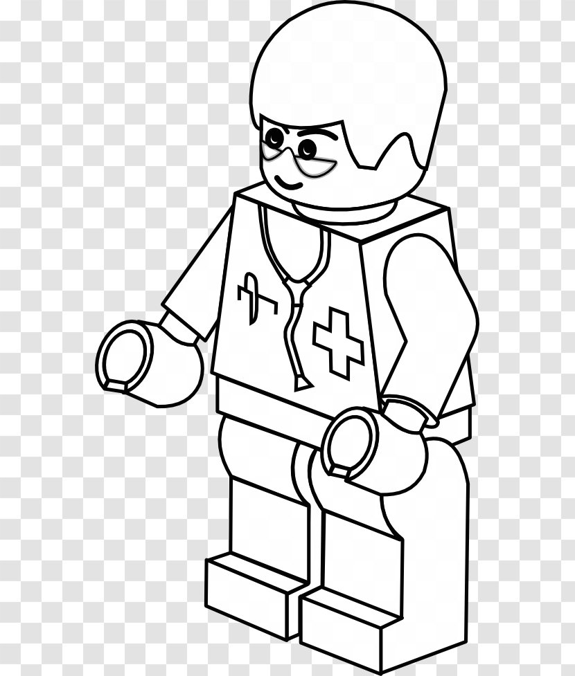 Lego Minifigure Black And White Toy Block Clip Art - Flower - Doctor Pictures Free Transparent PNG
