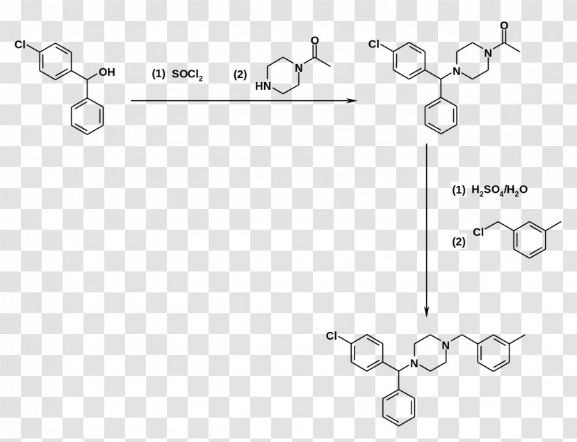 Meclizine Chemistry Pharmaceutical Drug 4-Nitrophenol Reaction Inhibitor - Monochrome - De Novo Synthesis Transparent PNG