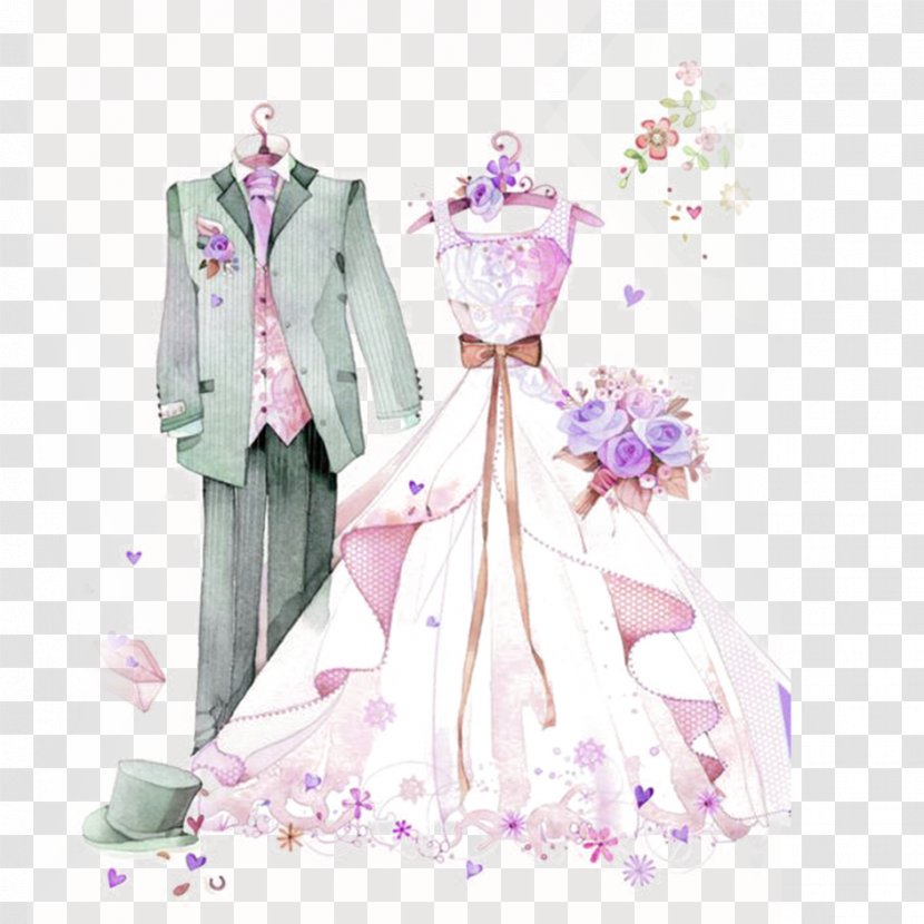 Wedding Dress Marriage Formal Wear Bride - Bridal Clothing - Groom Transparent PNG