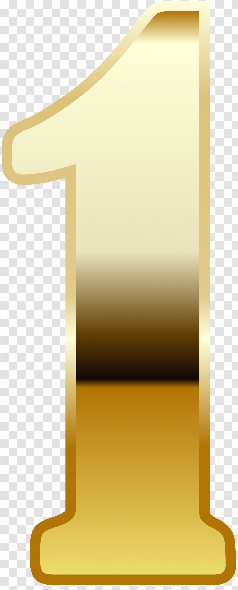 Number Gold Clip Art - Metal - One Transparent PNG