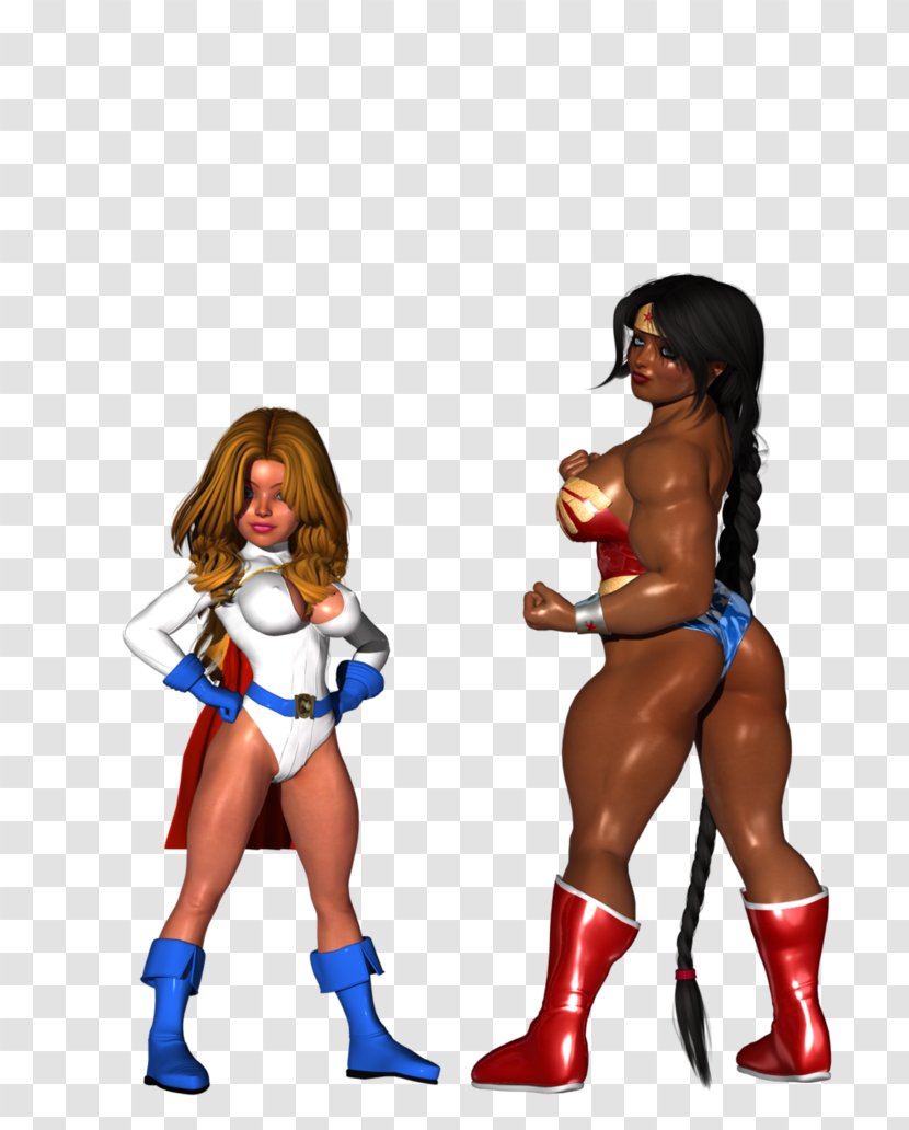 Superhero Finger Figurine Cartoon - Muscle - Dwarf Female Transparent PNG