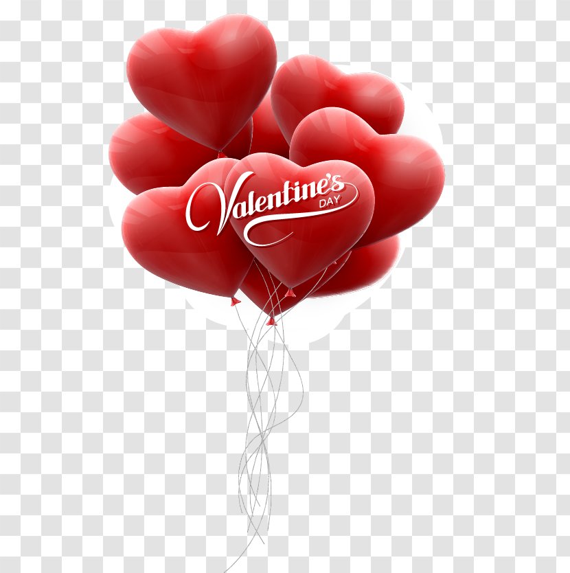 Heart National Wear Red Day Illustration - Hand-painted Heart-shaped Balloon Pattern Transparent PNG