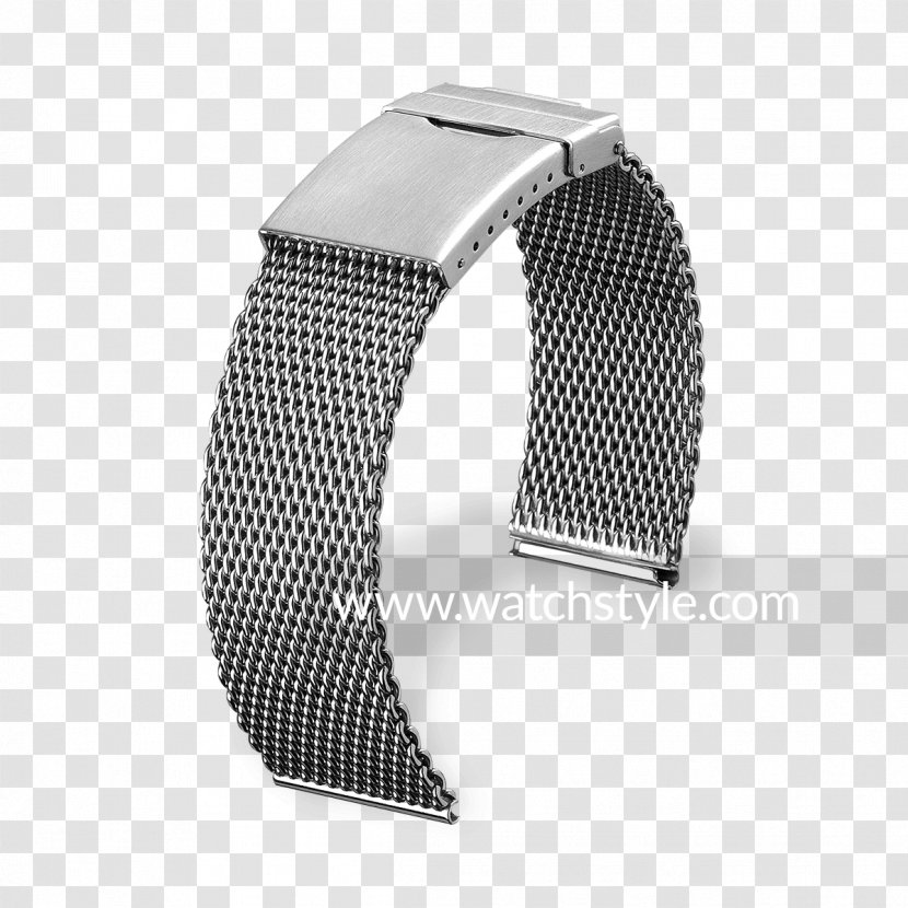 Steel Bracelet Watch Strap Metal Pforzheim - Nickel - Mesh Transparent PNG