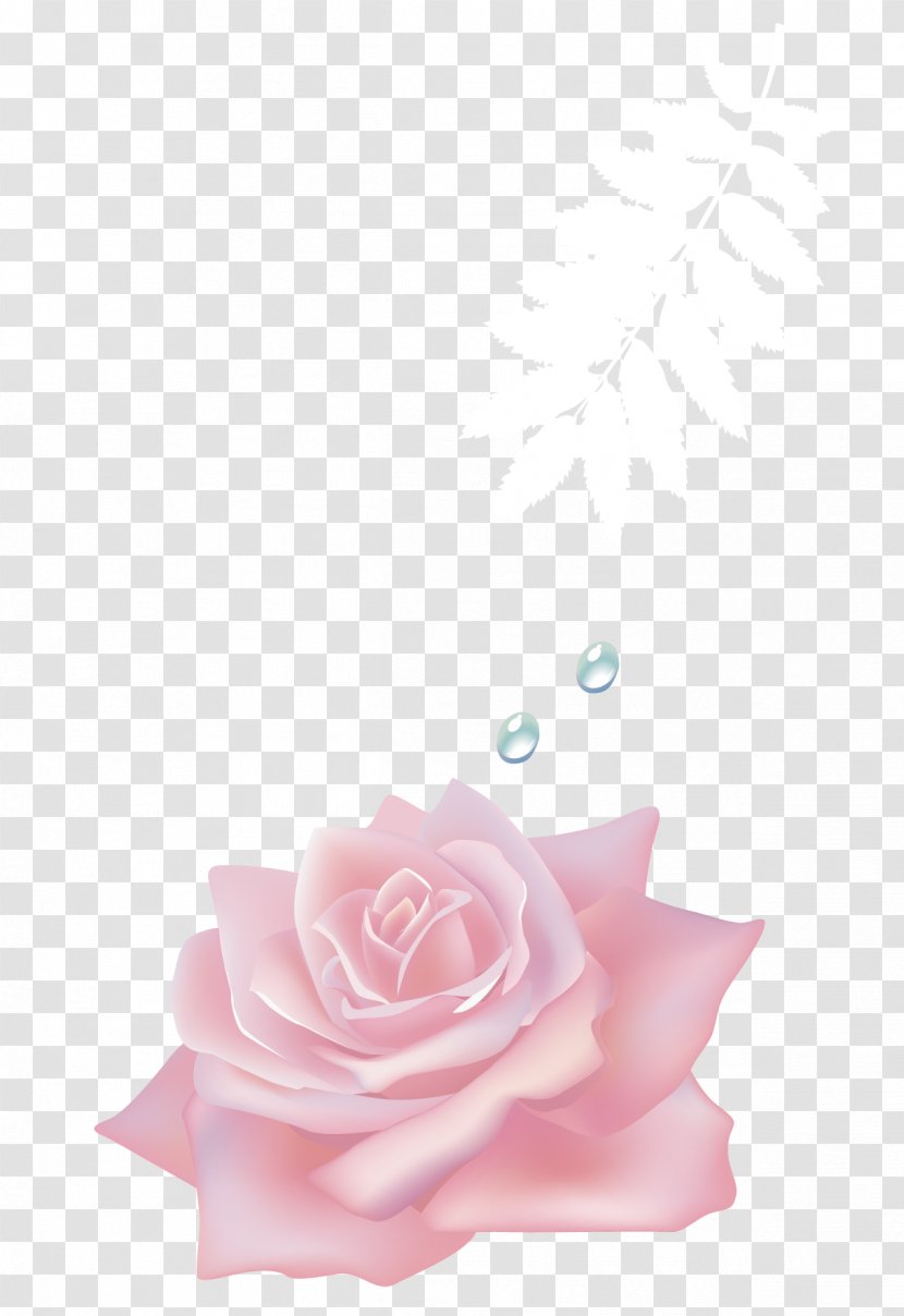 Pink Flower Drop - Ironon - Roses Transparent PNG