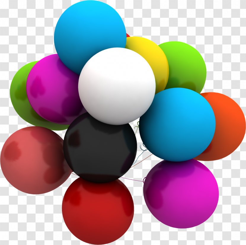 Balloon 3D Rendering - Sphere - Colored Balloons Transparent PNG