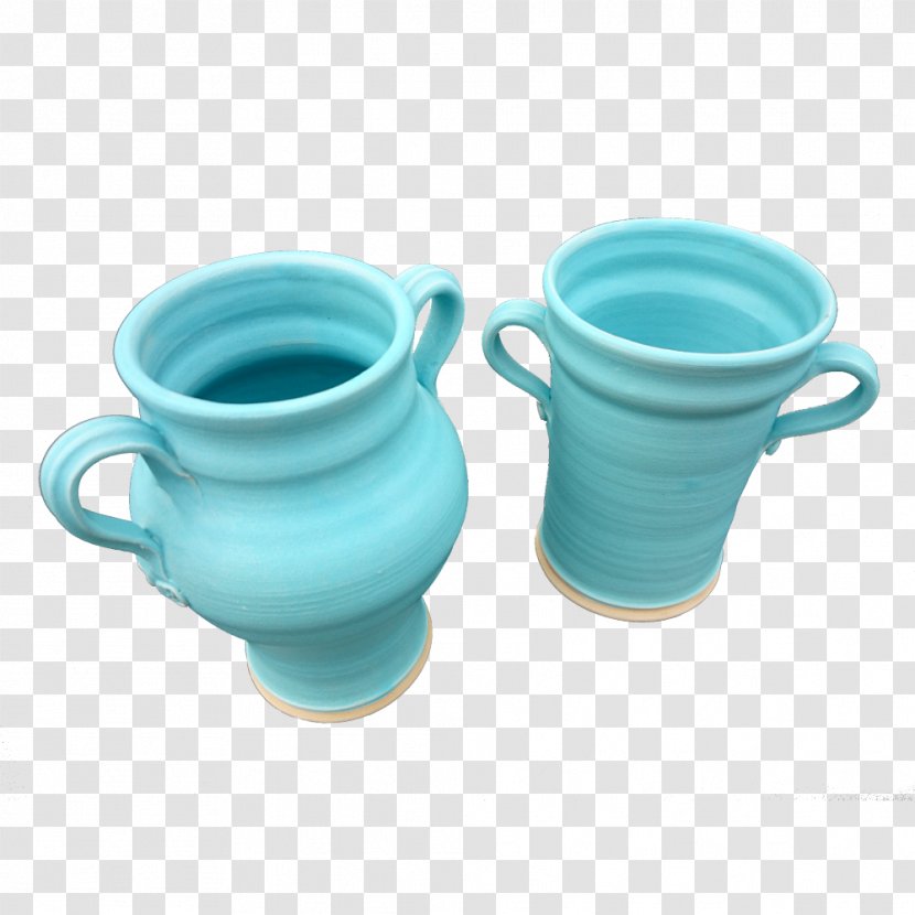 Ceramic Coffee Cup Pottery Mug Tableware - Turquoise Corelle Dishes Transparent PNG