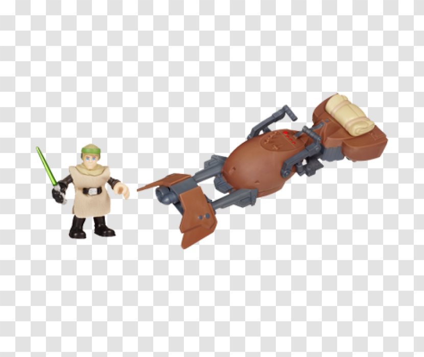 Luke Skywalker Obi-Wan Kenobi Figurine Star Wars Speeder Bike - Landspeeder Transparent PNG