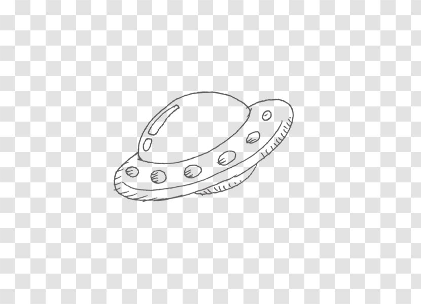Unidentified Flying Object Saucer - Black And White - Pencil Hand-painted UFO Transparent PNG