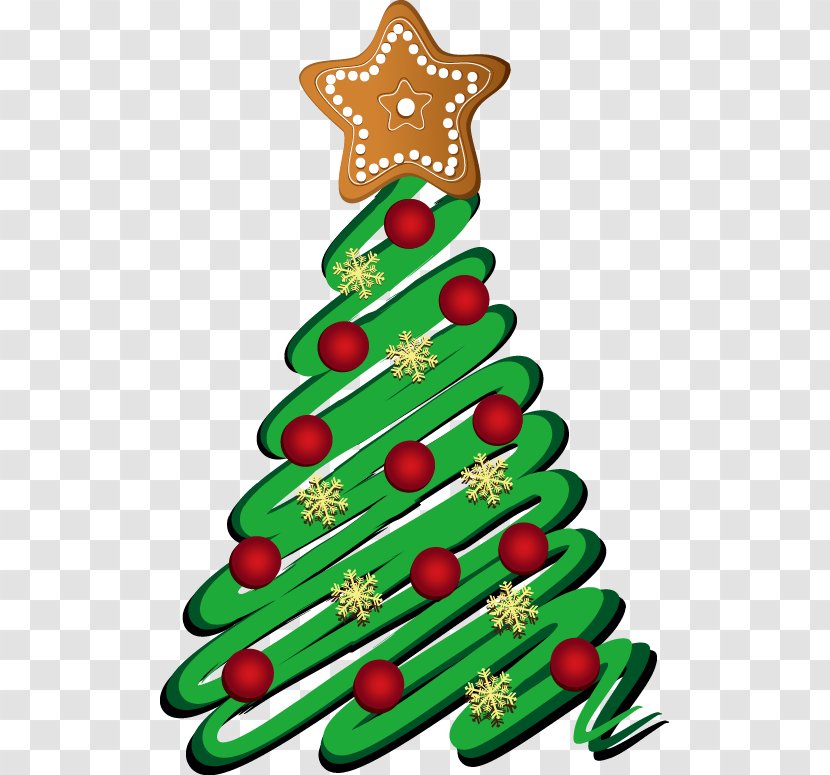 Christmas Tree Clip Art - Decoration - Star Painted Green Line Transparent PNG