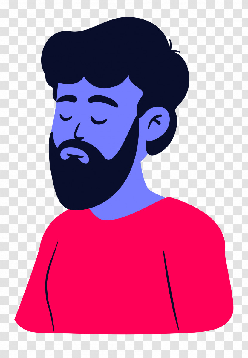 Face Cobalt Blue / M Cobalt Blue / M Facial Hair Cartoon Transparent PNG