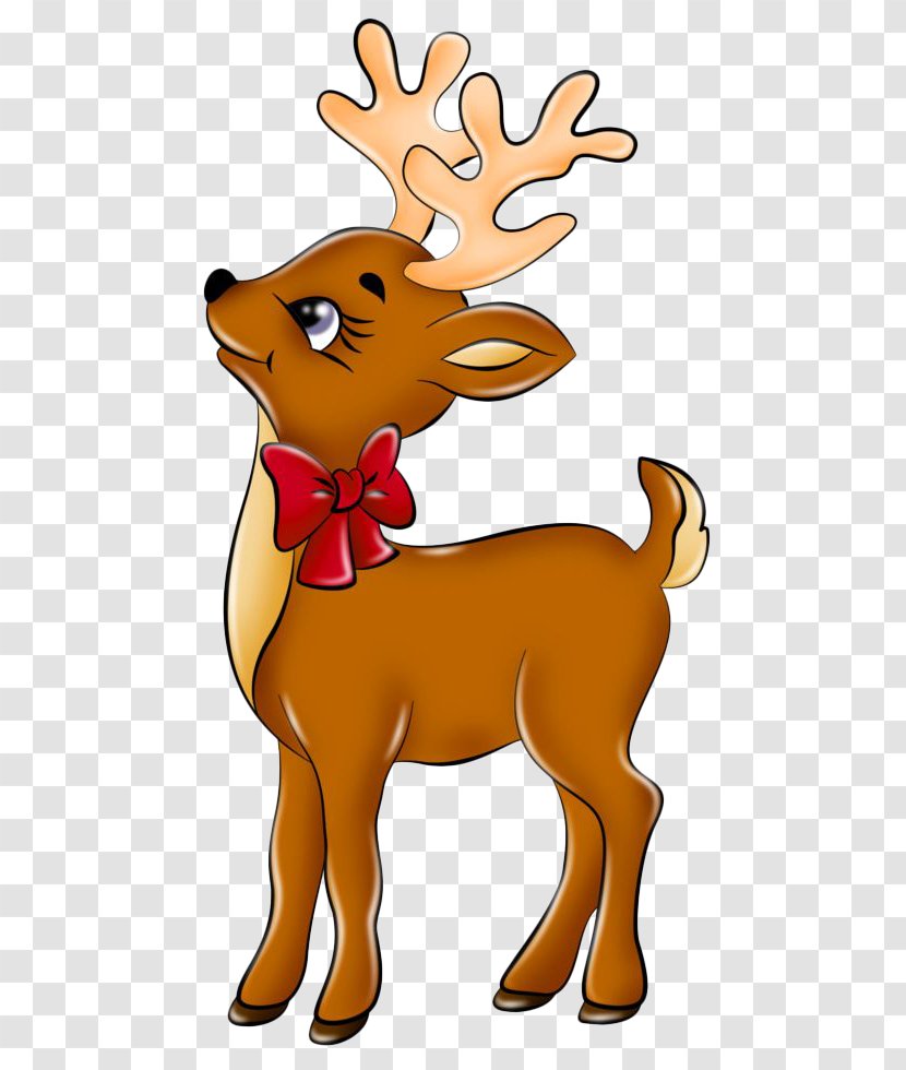 Rudolph The Red-Nosed Reindeer Santa Claus Clip Art - Christmas - Cute Little Deer Transparent PNG