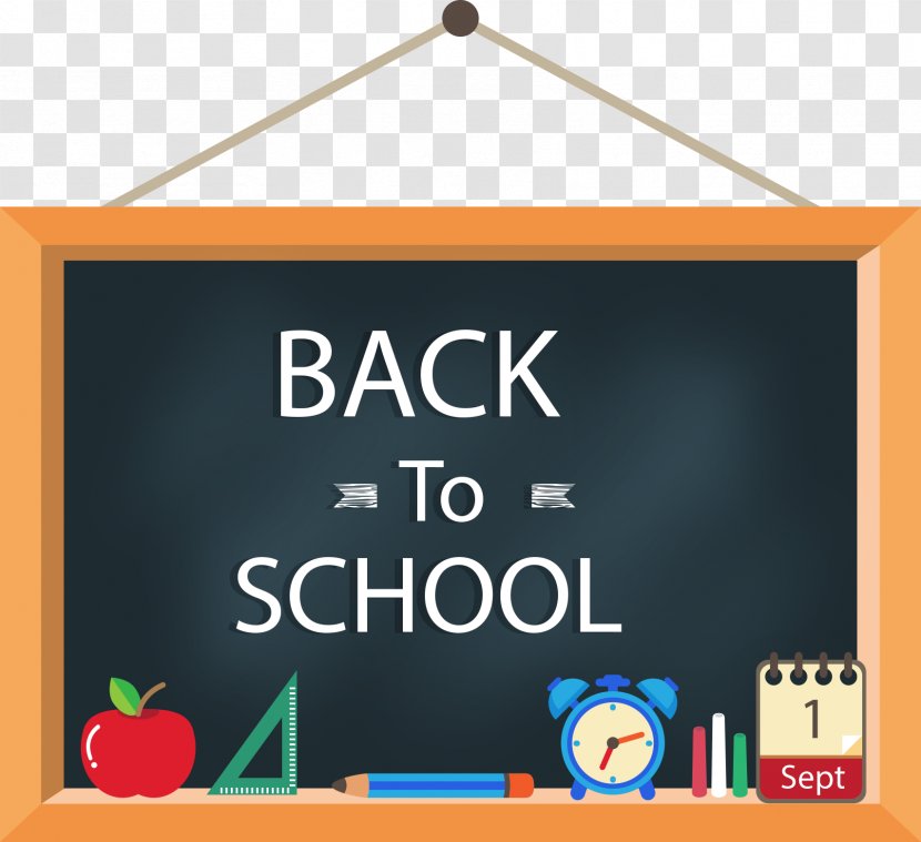 Hylands School Student First Day Of - Apple And Clock Blackboard Transparent PNG