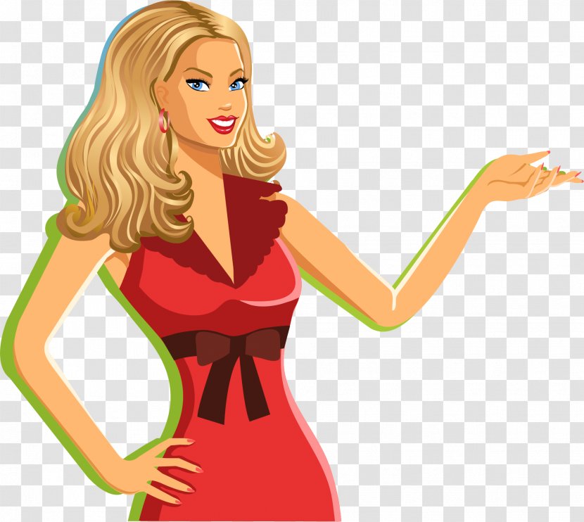 Woman Adobe Illustrator - Frame - Vector Hand-painted Women's Fashion Transparent PNG