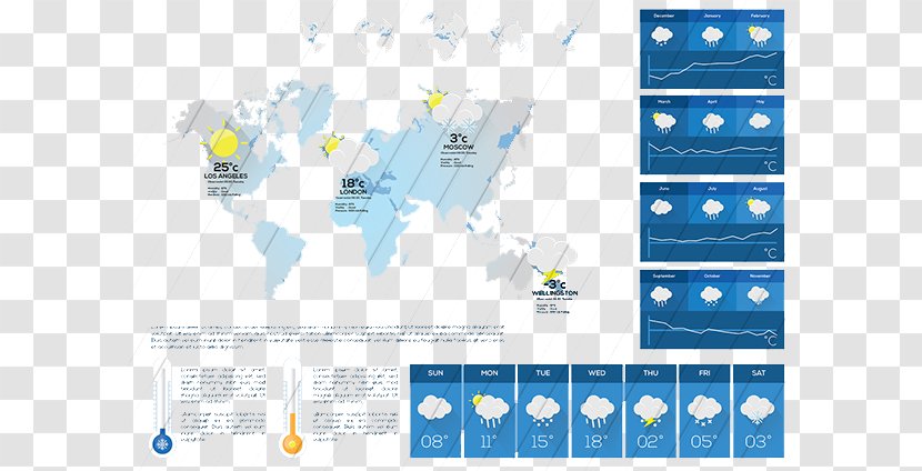 Page Layout Illustration - Weather - Forecast Design Transparent PNG