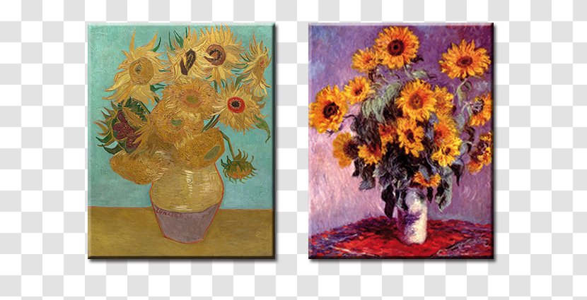 Bouquet Of Sunflowers The Painter Painting Canvas - Claude Monet - Van Gogh Transparent PNG