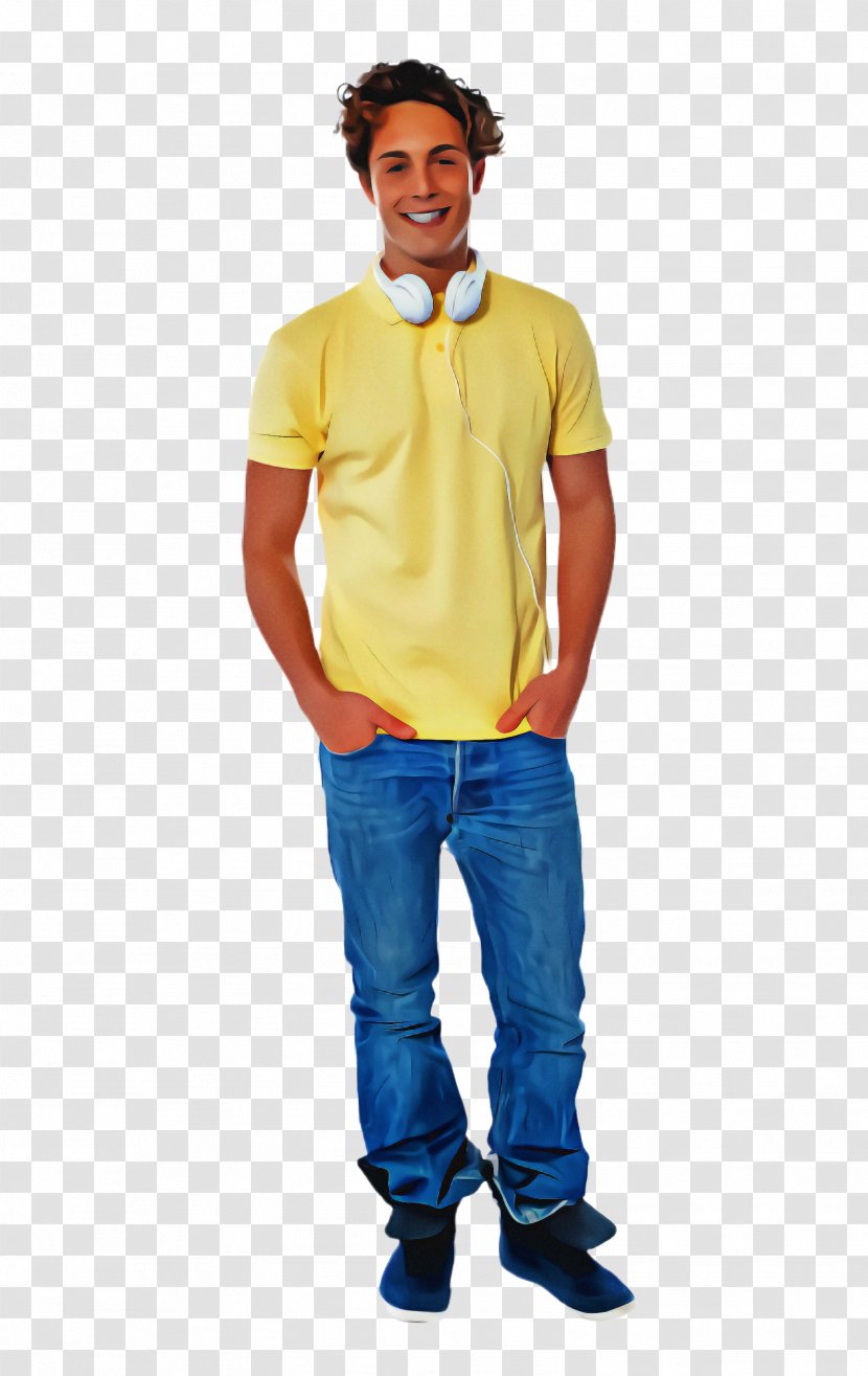 Clothing Yellow Blue Standing Polo Shirt - Workwear Denim Transparent PNG