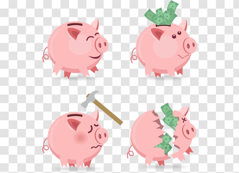 Domestic Pig Piggy Bank Money - Pink Transparent PNG