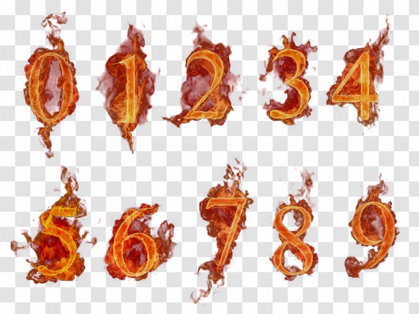 Flame Number Em Numerical Digit - Digital Data - Figures Transparent PNG