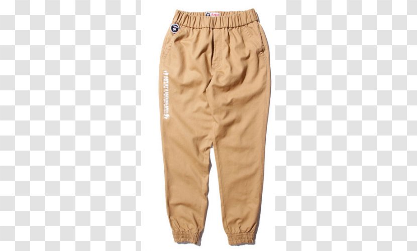 Pants Clothing Khaki Streetwear Pocket - Bathing Ape - Beige Trousers Transparent PNG