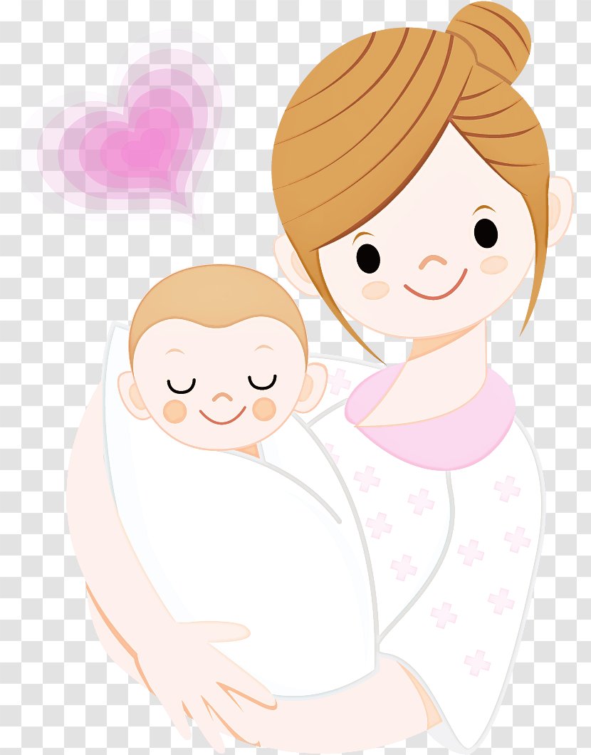 Cartoon Cheek Heart Finger Pink - Mother Smile Transparent PNG