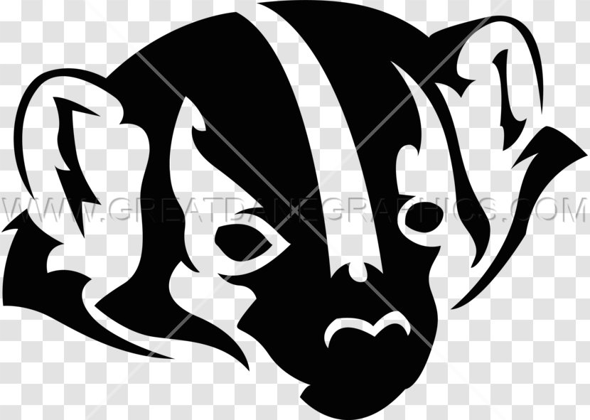 Honey Badger Art Clip - Black And White - Fictional Character Transparent PNG