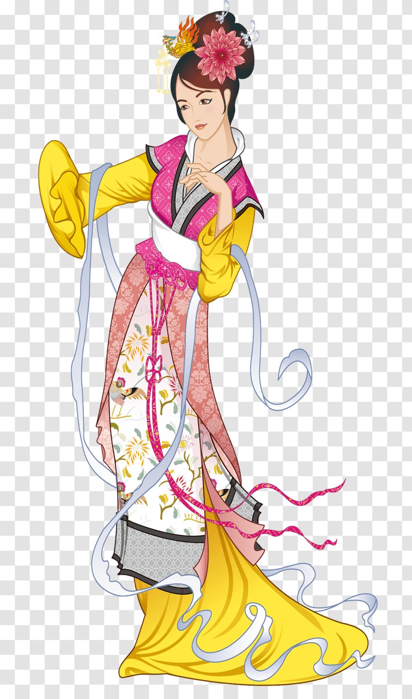 Vector Graphics Chang'e Mid-Autumn Festival Image Euclidean - Fashion Illustration - Acient Button Transparent PNG