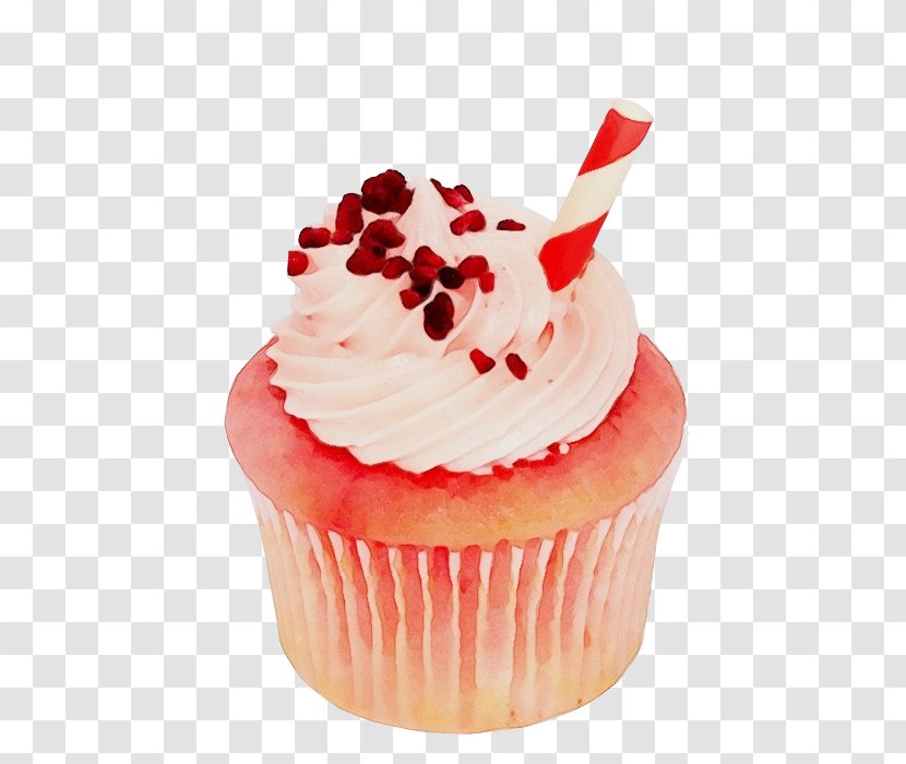 Cupcake Food Baking Cup Buttercream Icing - Cream - Baked Goods Vanilla Transparent PNG