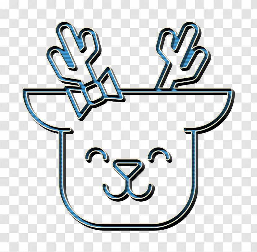 Animal Icon Deer Emoji - Line Art - Gesture Smile Transparent PNG