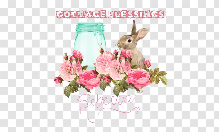 Rose Pink Flowers Floral Design Clip Art - Rebecca Rabbit Transparent PNG