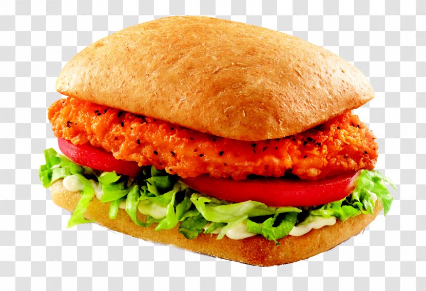 Chicken Sandwich Fast Food Hamburger Submarine Gyro - Fried Transparent PNG