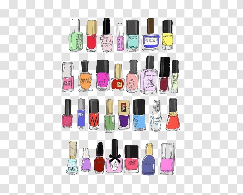 Nail Polish Fashion Illustration Drawing - Beauty Parlour Transparent PNG