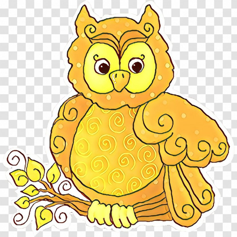 Yellow Cartoon Owl Clip Art Bird - Of Prey Transparent PNG