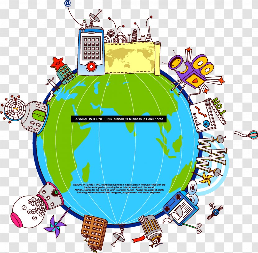 Banner Poster Cartoon - World - Earth City Transparent PNG