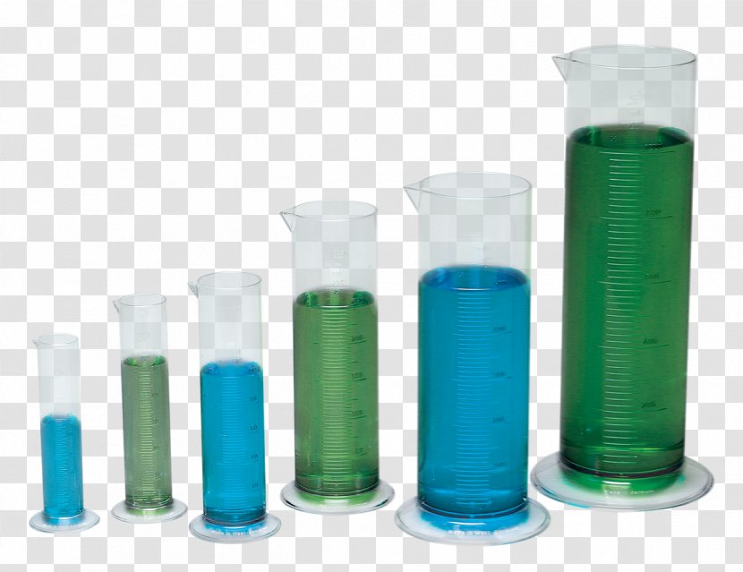 Plastic Bottle Glass Graduated Cylinders Transparent PNG