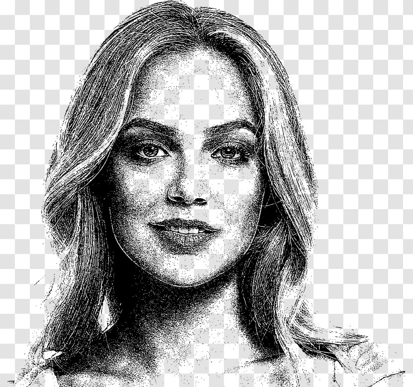 Drawing Portrait Face Monochrome - Beautiful Woman Transparent PNG