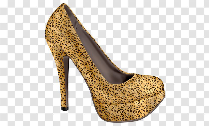 Shoe High-heeled Footwear Designer Clip Art - Leopard High Heels Transparent PNG