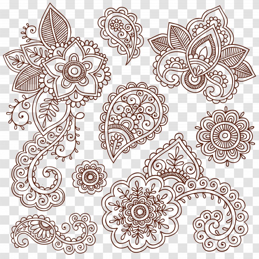 Tattoo Mehndi Henna Paisley Clip Art - Ham Pattern Vector Material Transparent PNG