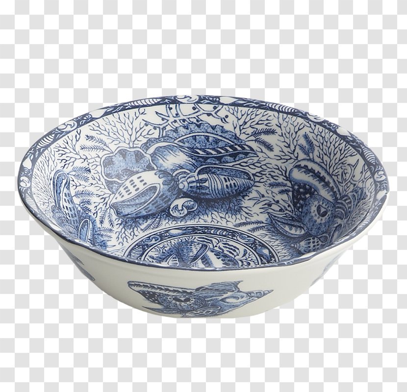 Torquay Bowl Mottahedeh & Company Ceramic Tableware - Blue And White Pottery - Platter Transparent PNG