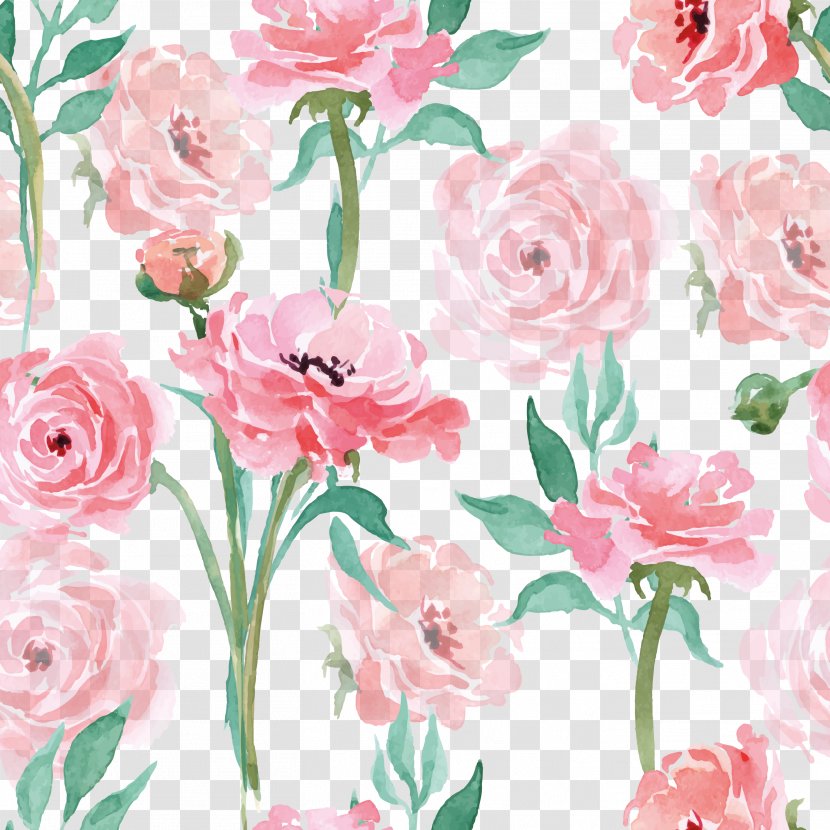 Garden Roses Watercolour Flowers Watercolor Painting - In Shade Transparent PNG