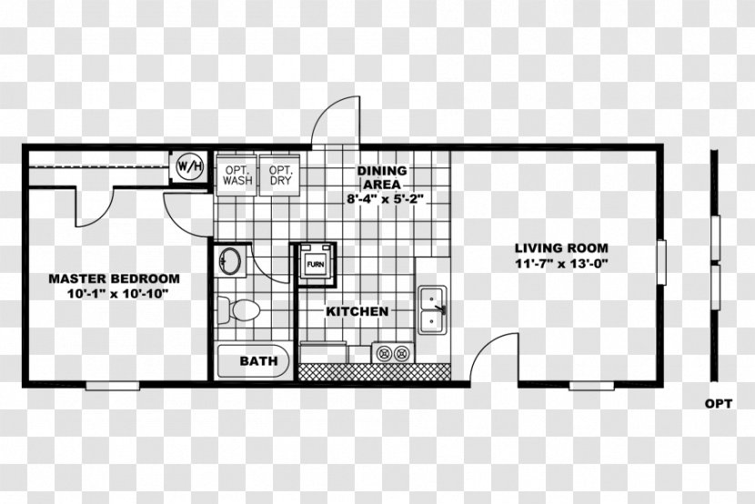 Floor Plan Highgate Center Bedroom - Bed Elevation Transparent PNG