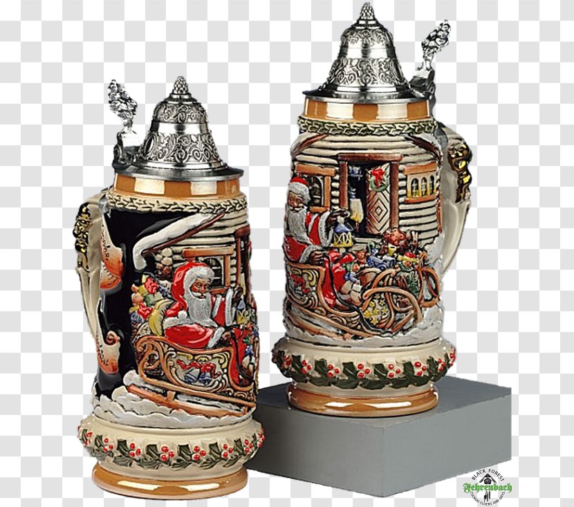 Beer Stein German Cuisine Budweiser Anheuser-Busch - Hand Painted Santa Claus Transparent PNG