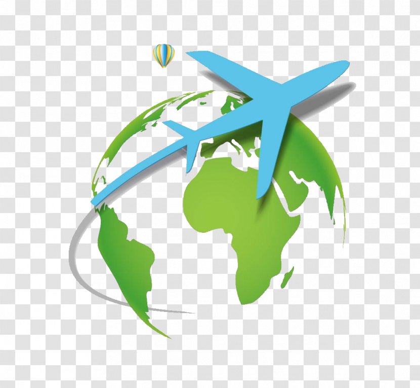 Air Travel Infographic Chart - Earth And Airplane Transparent PNG