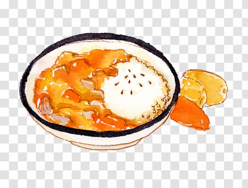 Chicken Curry Japanese Vegetarian Cuisine - Food - Painted Transparent PNG