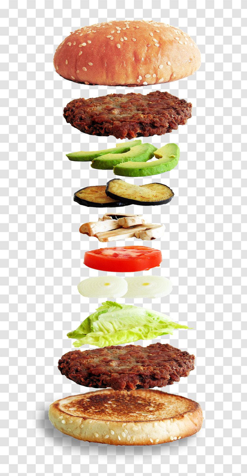 Hamburger Fast Food Veggie Burger Cheeseburger Breakfast Sandwich - Slider Transparent PNG