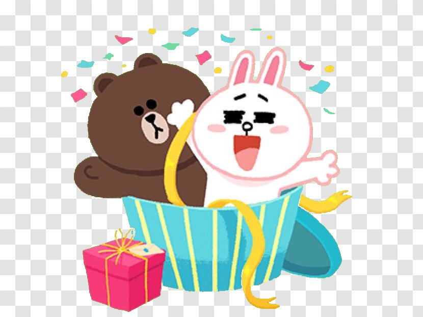 Sticker Line Friends Bear New Year Card - Online Chat Transparent PNG