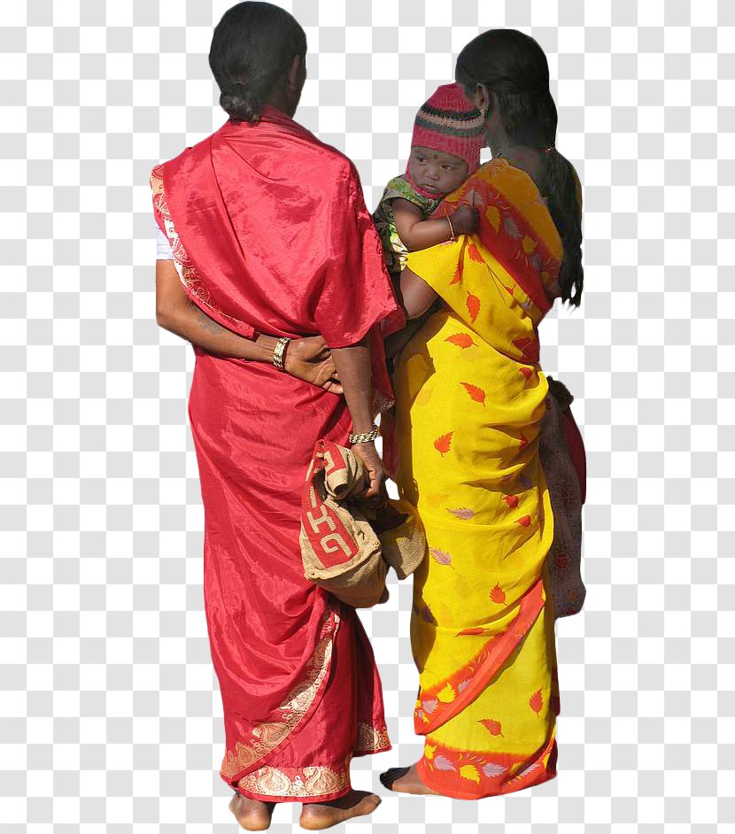 Indian People Yellow Sari Women In India - Costume - Xt Transparent PNG