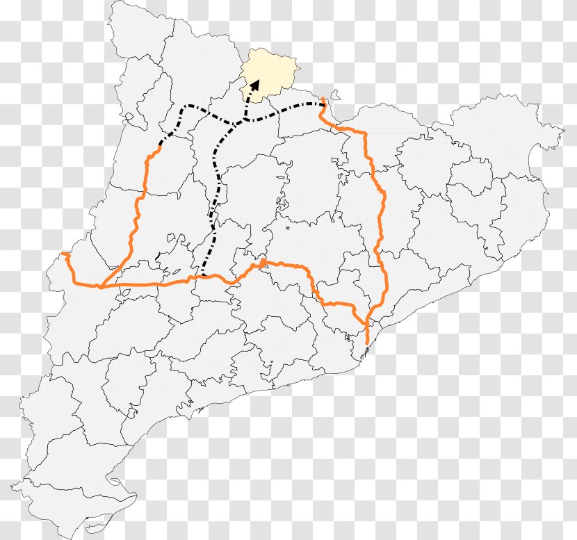 Catalonia Line Point Map Transparent PNG