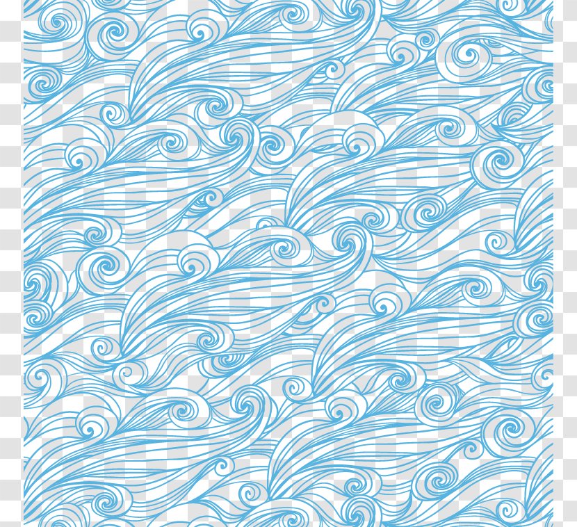 Wind Wave Euclidean Vector Pattern - Point - Blue Seamless Background Transparent PNG