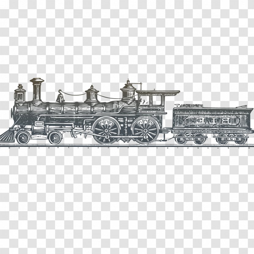 Train Rail Transport Steam Locomotive - Sketch Transparent PNG